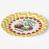 Personalisiert Train 3. Geburtstagspapier Teller (Schrägansicht)