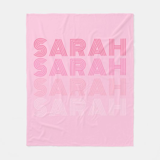 Personalisiert Trendrosa Monogramm Fleecedecke (Vorderseite)