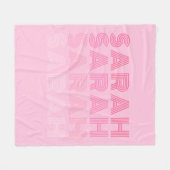 Personalisiert Trendrosa Monogramm Fleecedecke (Vorderseite (Horizontal))