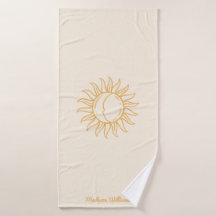 Personalisiert Trendy Boho Mystical Yellow Sun Moo
