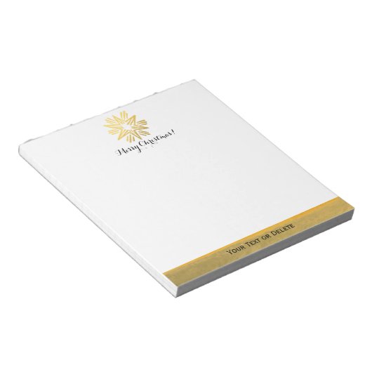 Personalisiert Trendy Gold Foil Star Frohe Weihnac Notizblock (angewinkelt)