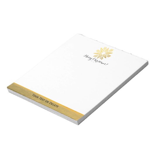 Personalisiert Trendy Gold Foil Star Frohe Weihnac Notizblock (Rotiert)
