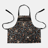 Personalisiert Trendy Leopard Black Gold Glitzer