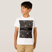Personalisiert Trendy Leopard Black Gold Glitzer T-Shirt (Vorne ganz)