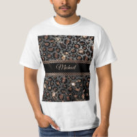Personalisiert Trendy Leopard Black Gold Glitzer