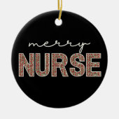 Personalisiert trendy Merry Nurse Weihnachten Keramik Ornament (Vorne)