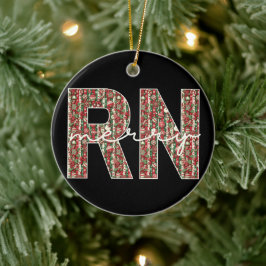 Personalisiert trendy Merry RN Nurse Weihnachten Keramik Ornament