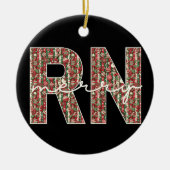 Personalisiert trendy Merry RN Nurse Weihnachten Keramik Ornament (Vorne)