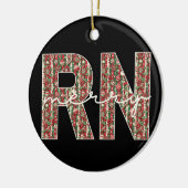 Personalisiert trendy Merry RN Nurse Weihnachten Keramik Ornament (Links)
