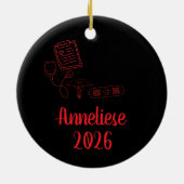 Personalisiert trendy Merry RN Nurse Weihnachten Keramik Ornament (Hinten)