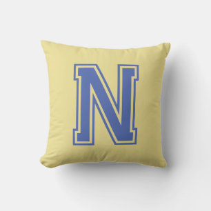 Personalisiert Trendy Monogram Blue Yellow Kissen