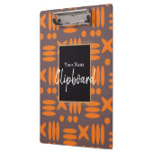 Personalisiert Trendy Orange Blue Modern Clipboard Klemmbrett (Links)