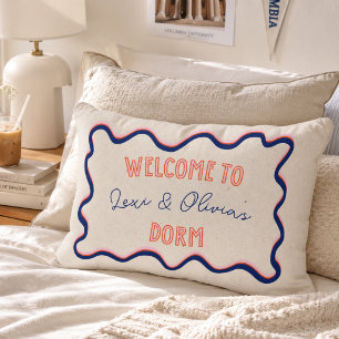 Personalisiert Trendy Pink Hand Drawn Dorm Mitbewo Dekokissen