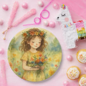 Personalisiert trendy Retro rustikale Aquarellfarb Pappteller (Party)