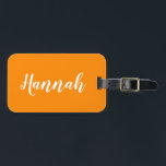 Personalisiert Trendy Script Individuelle Name Coo Gepäckanhänger<br><div class="desc">Personalisieren Sie diese lustige,  trendige Skript-Kalligrafie Gepäckanhänger mit Ihrem Namen! Das ist die hellorange Version. Ideal für Ihren Sommerurlaub,  Junggeselinnen-Abschiede,  Kindersommer oder Frühlingspause!</div>