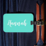 Personalisiert Trendy Script Individuelle Name Coo Gepäckanhänger<br><div class="desc">Personalisieren Sie diese lustige,  trendige Skript-Kalligrafie Gepäckanhänger mit Ihrem Namen! Das ist die grüne Version von Minze. Ideal für Ihren Sommerurlaub,  Junggeselinnen-Abschiede,  Kindersommer oder Frühlingspause!</div>
