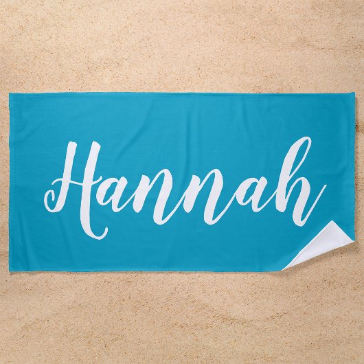 Personalisiert Trendy Script Individuelle Name Coo Strandtuch