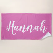 Personalisiert Trendy Script Individuelle Name Coo Strandtuch (Vorderseite)