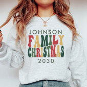 Personalisiert Trendy Vintag Retro Familie Weihnac T-Shirt