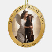 Personalisiert Tribute Chocolate Labrador Foto Ang Keramik Ornament (Links)