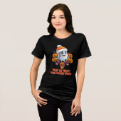 Personalisiert Trick oder Treat Boo Funny Hallowee Tri-Blend Shirt (Vorderseite voll)