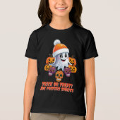 Personalisiert Trick oder Treat Boo Funny Hallowee Tri-Blend Shirt (Vorderseite)