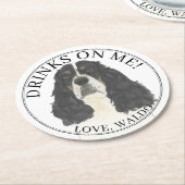Personalisiert Tricolor English Springer Spaniel Runder Pappuntersetzer (Angewinkelt)