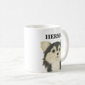 Personalisiert Tricolor Langhaarige Chihuahua Kaffeetasse (VorderseiteRechts)