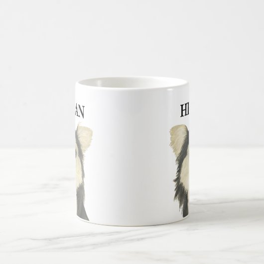 Personalisiert Tricolor Langhaarige Chihuahua Kaffeetasse (Mittel)