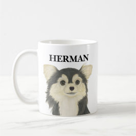 Personalisiert Tricolor Langhaarige Chihuahua Kaffeetasse