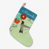 Personalisiert Tropenflora Hummingbird Kleiner Weihnachtsstrumpf (Vorderansicht (hängend))