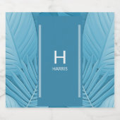 Personalisiert tropisch Aquamarin Schaumweinetikett (Einzelnes Label)