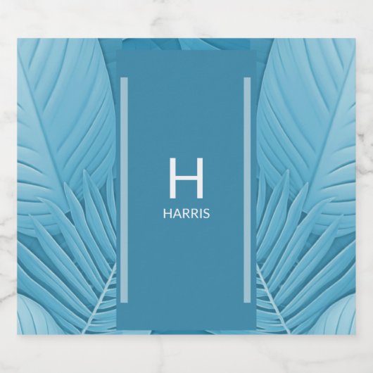 Personalisiert tropisch Aquamarin Schaumweinetikett (Einzelnes Label)