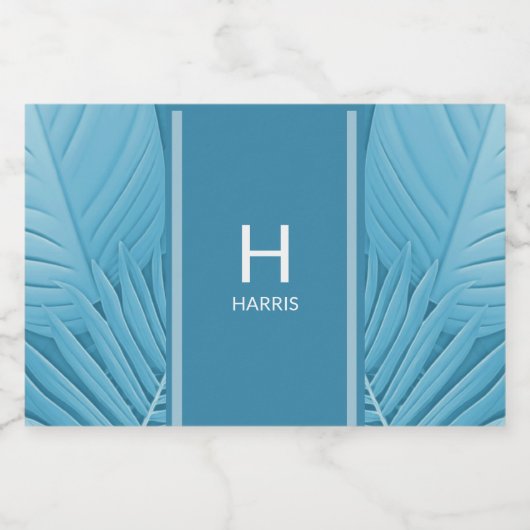 Personalisiert tropisch Aquamarin Schaumweinetikett (Einzelnes Label)