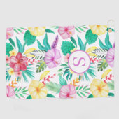 Personalisiert tropische Flora Golfhandtuch (Horizontal)
