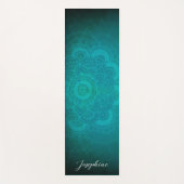 Personalisiert Türkis Blue Mandala Yogamatte (Vorderseite)
