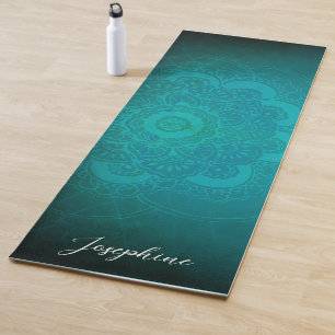 Personalisiert Türkis Blue Mandala Yogamatte