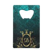 Personalisiert Türkis Damask Geldbeutel Flaschenöffner (Vorderseite)