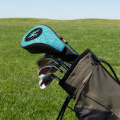 Personalisiert Türkis Damask Monogram Golf Headcover (In SItu)