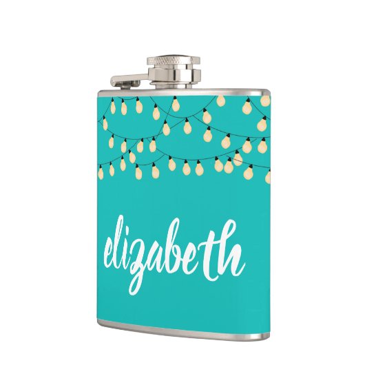 Personalisiert Türkis Flachmann (Links)