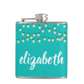 Personalisiert Türkis Flachmann (Vorderseite)