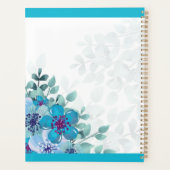 Personalisiert Türkis Floral Journal/ Planer (Rückseite)