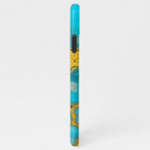 Personalisiert-Türkis-GOLD-Marmor-HAUSHALT iPhone Hülle (Rechte Seite)