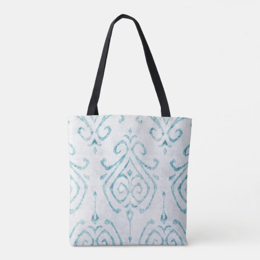 Personalisiert Türkis Ikat Pattern Bridesmaid Tasche (Rückseite)