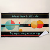 Personalisiert Türkis & Orange Moderne Geometrie Strandtuch (Vorderseite)