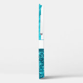 Personalisiert türkisfarbener Glitzer Case-Mate iPhone Hülle (Rückseite / Links)