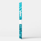 Personalisiert türkisfarbener Glitzer Case-Mate iPhone Hülle (Rückseite / Rechts)