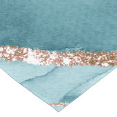 Personalisiert türkisfarbenes Aquamarines Goldmarm Kurzer Tischläufer (Ecke)