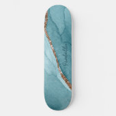 Personalisiert türkisfarbenes Aquamarines Goldmarm Skateboard (Vorderseite)