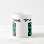 Personalisiert Türkisfarbenes Pentagramm Wiccan Ta Kaffeetasse (Mittel)